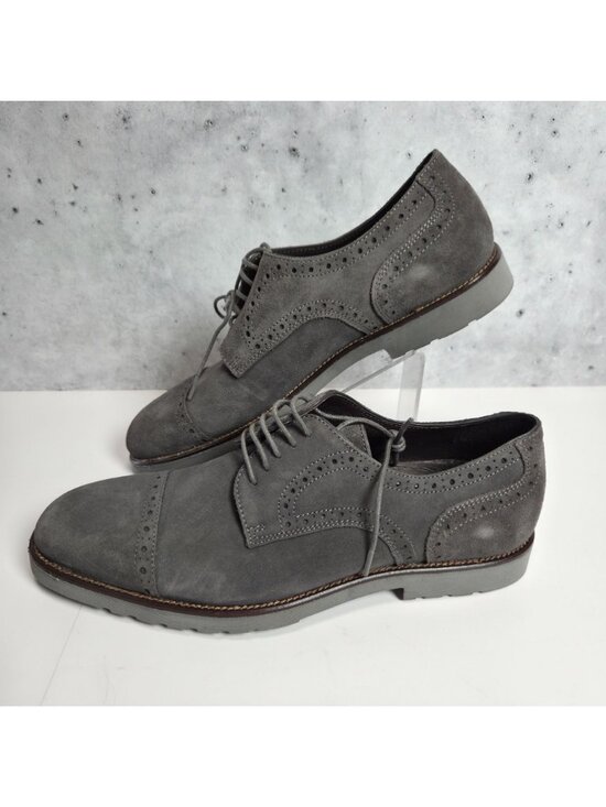 Calibrate Anton Grey Suede Lace-Up Oxford Shoes Mens Size 8.5M main image 8